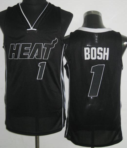 Miami Heat 1 Chris Bosh Black Revolution 30 NBA Jerseys Black Number Cheap