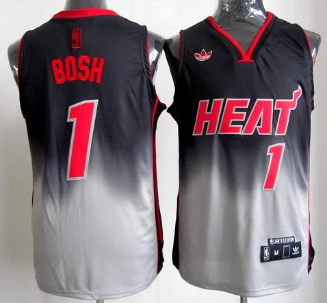 Miami Heat 1 Chris Bosh Black Grey Revolution 30 Swingman NBA Jerseys Cheap