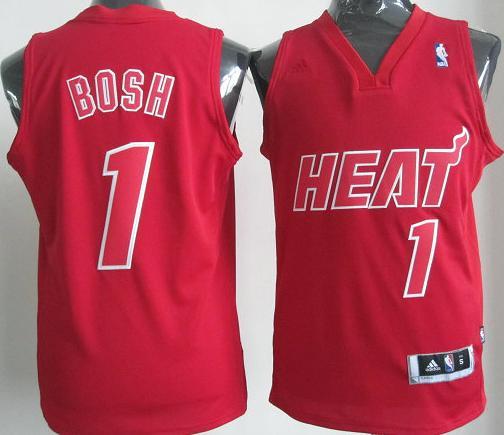 Miami Heat 1 Chris Bosh Red Revolution 30 Swingman NBA Jersey Christmas Style Red Number Cheap