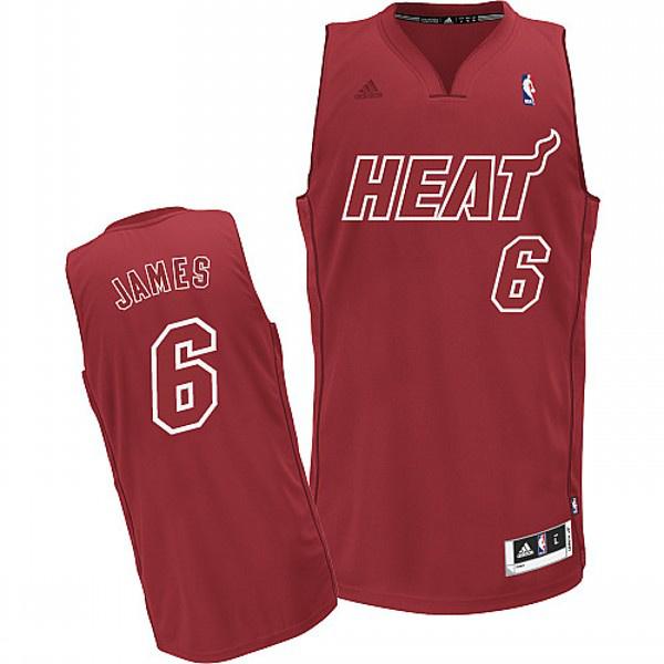 Miami Heat 6 Lebron James Red Revolution 30 Swingman NBA Jersey Christmas Style Red Number Cheap