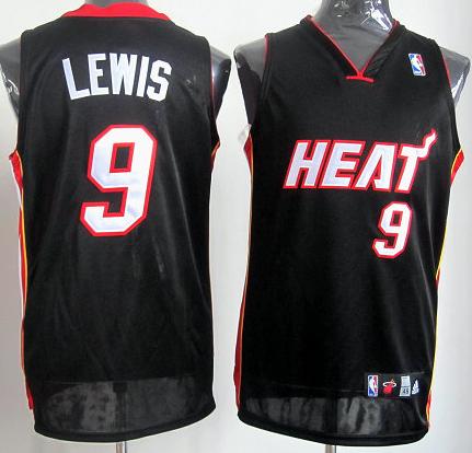 Miami Heat 9# Rashard Lewis Black NBA Jerseys