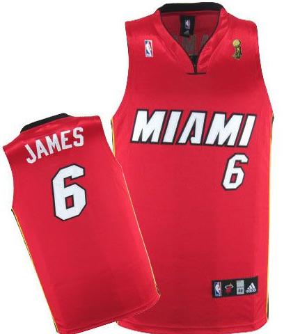 Miami Heat 6 LeBron James Red 2012 Fianls Champions NBA Jerseys Cheap