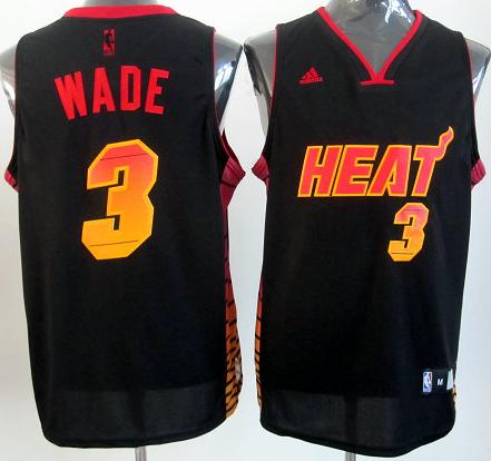 Miami Heat 3 Dwyane Wade Black Vibe Fashion Swingman Jersey Cheap
