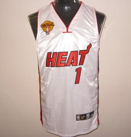 Miami Heat 1 Chris Bosh White 2011 NBA Finals Jersey