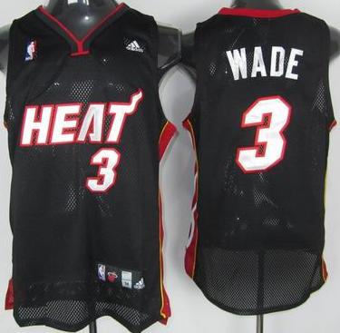 Miami Heat 3 Dwyane Wade Black Mesh Swingman Jersey Cheap