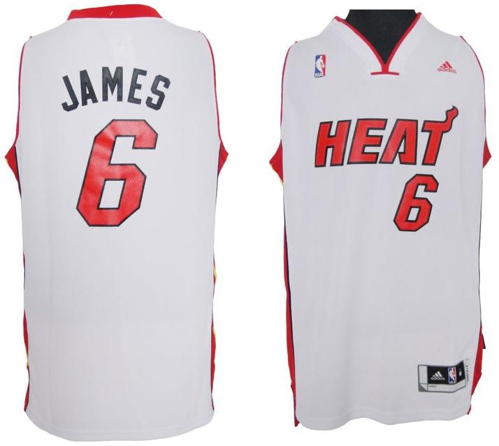 Revolution 30 Miami Heat 6 LeBron James White Swingman Jersey Cheap