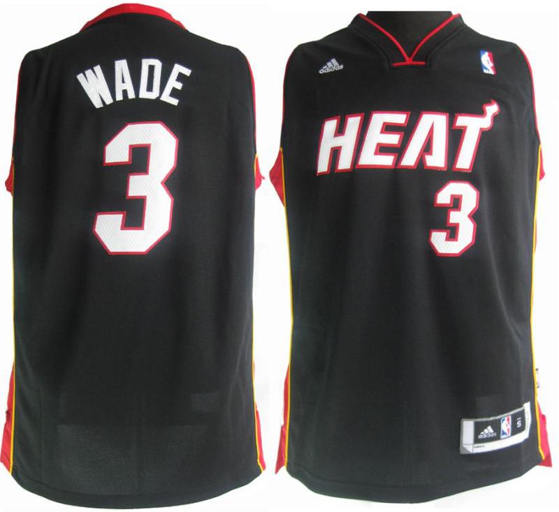 Revolution 30 Miami Heat 3 Dwyane Wade Black Swingman Jersey Cheap