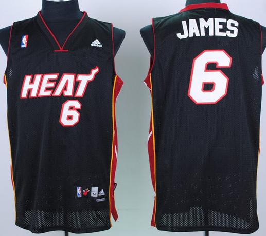 Miami Heat 6 James Black Mesh Swingman Jersey Cheap