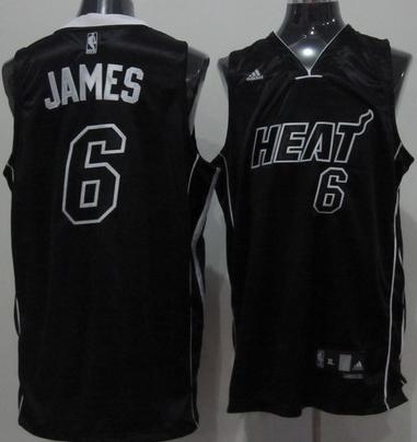 Miami Heat 6 James Black White Name Jersey Cheap
