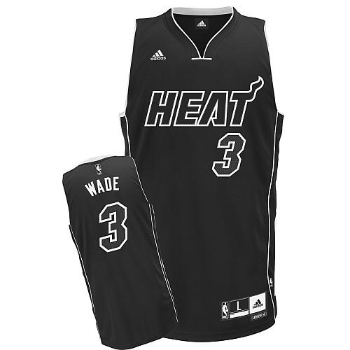 Miami Heat 3 Dwayne Wade Black White Name Jersey Cheap