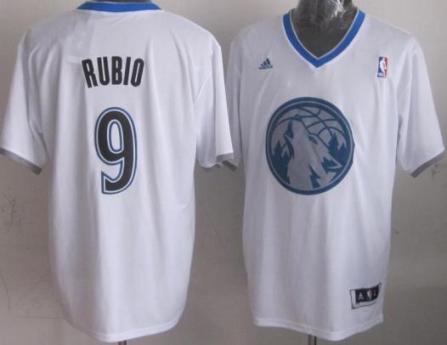 Minnesota Timberwolves 9 Ricky Rubio White Revolution 30 Swingman NBA Jersey 2013 Christmas Style Cheap