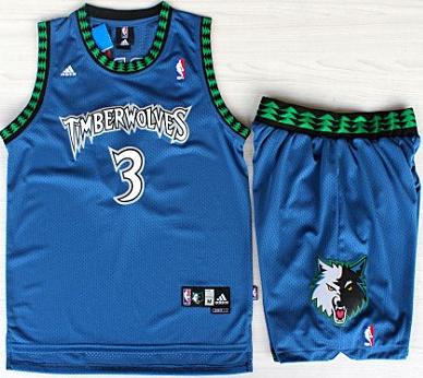 Minnesota Timberwolves 3 Stephon Marbury Blue Swingman NBA Jerseys Short Suits Cheap