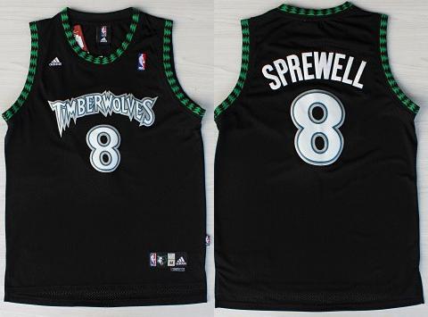Minnesota Timberwolves 8 Latrell Sprewell Black Swingman NBA Jerseys Cheap