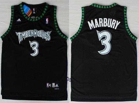Minnesota Timberwolves 3 Stephon Marbury Black Swingman NBA Jerseys Cheap