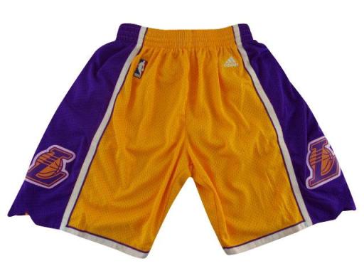 Los Angeles Lakers Yellow Mesh Swingman NBA Shorts Cheap