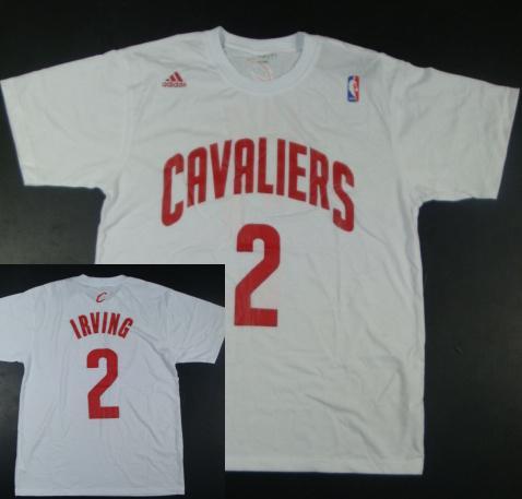 Cleveland Cavaliers 2 Kyrie Irving White NBA Basketball T-Shirt Cheap