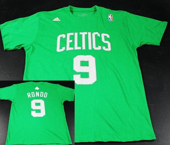Boston Celtics 9 Rajon Rondo Green NBA Basketball T-Shirt Cheap