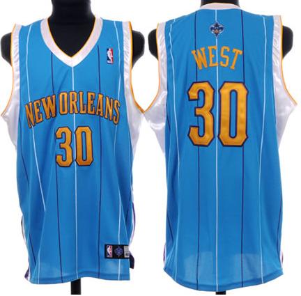 New Orleans Hornets 30 West Blue Jersey Cheap