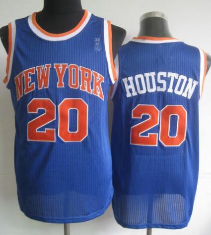 New York Knicks 20 Allan Houston Blue Hardwood Classics Revolution 30 NBA Jerseys Cheap