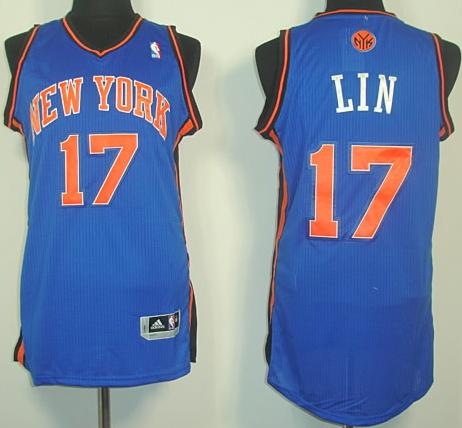 Revolution 30 New York Knicks 17# Jeremy Lin Blue NBA Jerseys Cheap