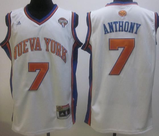 New York Knicks 7 Carmelo Anthony White Latin Nights Swingman Jersey Cheap