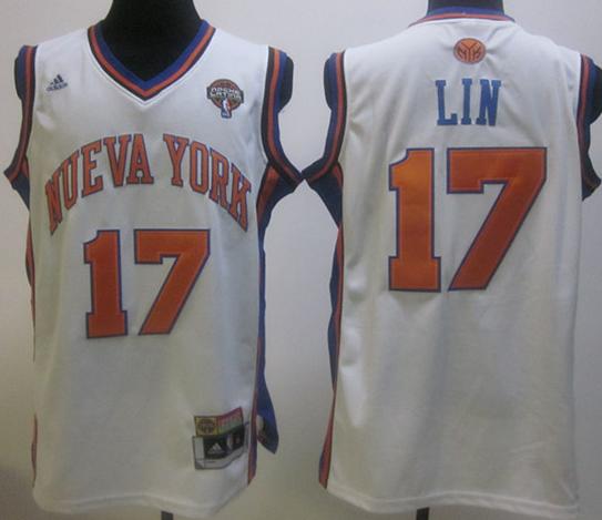 New York Knicks 17# Jeremy Lin White Latin Nights Swingman Jersey Cheap