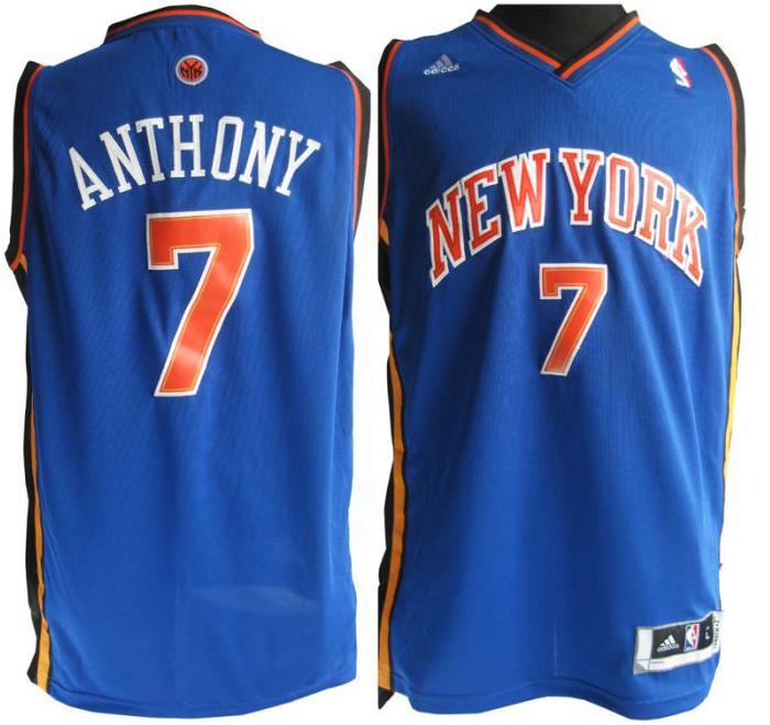 Revolution 30 New York Knicks 7 Anthony Blue Swingman Jersey Cheap