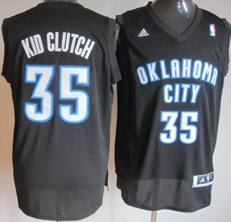 Oklahoma City Thunder 35 Kevin Durant Black Kid Clutch Fashion Swingman NBA Jerseys Cheap