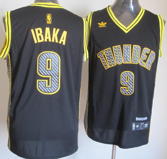Oklahoma City Thunder 9# Serge Ibaka Electricity Fashion Revolution 30 Swingman NBA Jerseys Cheap