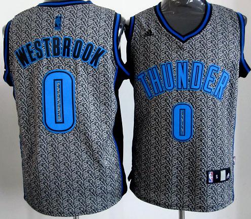Oklahoma City Thunder #0 Russell Westbrook Grey Static Fashion Swingman NBA Jersey Cheap
