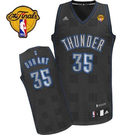 Oklahoma City Thunder #35 Kevin Durant Swingman Black Rhythm Fashion With Finals Patch NBA Jersey Cheap