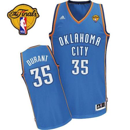 Oklahoma City Thunder #35 Kevin Durant Blue Road Swingman With Finals Patch NBA Jersey Cheap