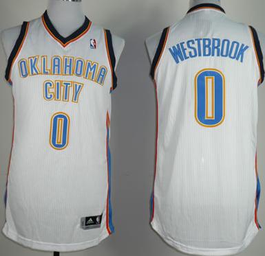 Revolution 30 Oklahoma City Thunder 0 Westbrook White NBA Jerseys Cheap