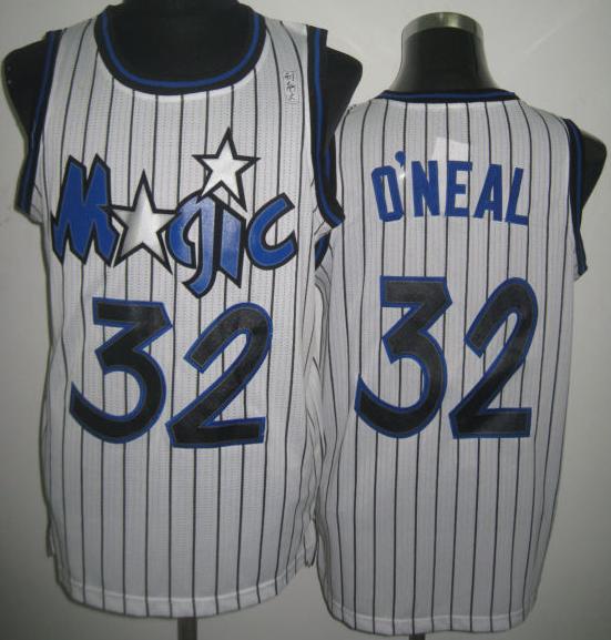 lando Magic 32 Shaquille O'Neal White Throwback Revolution 30 NBA Basketball Jerseys