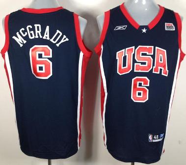 USA 6 McGrady Blue Basketball Jerseys Cheap