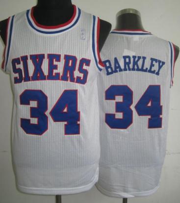 Philadelphia 76ers 34 Charles Barkley White Hardwood Classics Revolution 30 NBA Jerseys Cheap