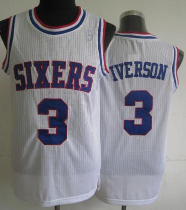 Philadelphia 76ers 3 Allen Iverson White Hardwood Classics Revolution 30 NBA Jerseys Cheap