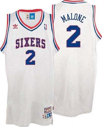 Philadelphia 76ers 2 Moses Malone White Jersey Cheap