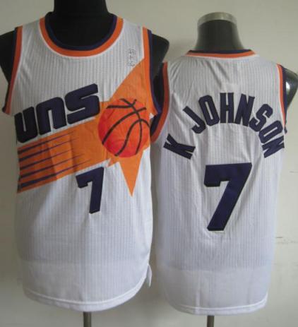 Phoenix Suns 7 Kevin Johnson White Hardwood Classics Revolution 30 NBA Jerseys Cheap