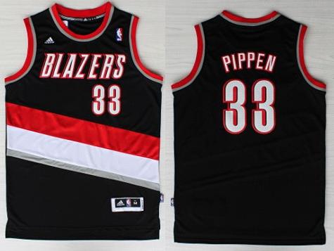 Portland Trail Blazers 33 Scottie Pippen Black Revolution 30 Swingman NBA Jersey Cheap