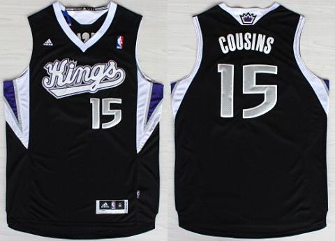 Sacramento Kings 15 DeMarcus Cousins Black Revolution 30 Swingman NBA Jerseys Cheap