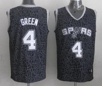 San Antonio Spurs 4 Danny Green Black Leopard Grain NBA Jersey Cheap