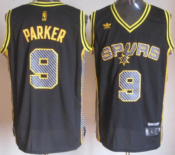 San Antonio Spurs 9 Tony Parker Black Electricity Fashion Revolution 30 Swingman NBA Jerseys Cheap