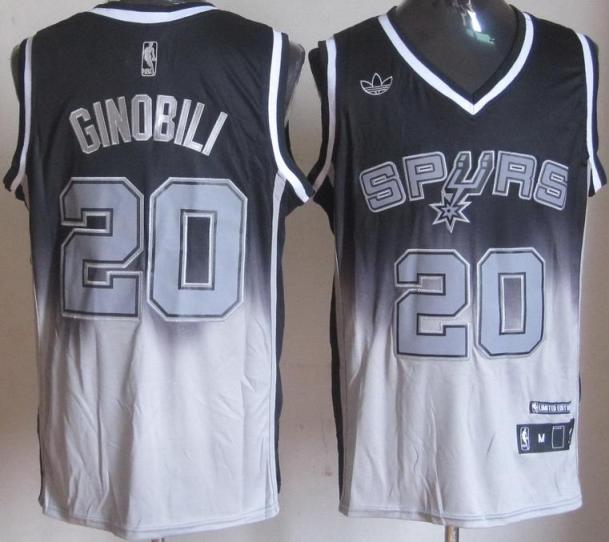 San Antonio Spurs 20 Manu Ginobili Black Grey Revolution 30 Swingman NBA Jerseys Cheap