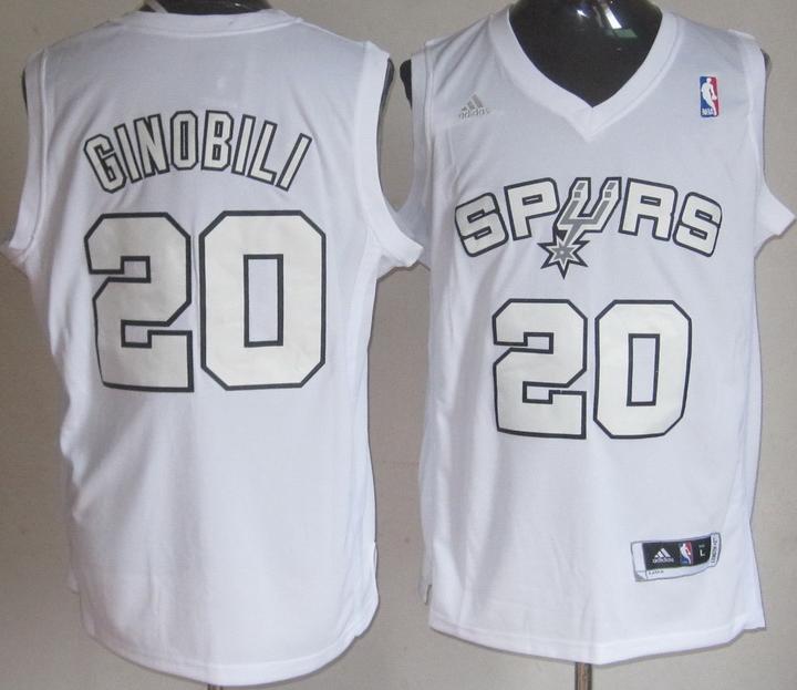 San Antonio Spurs 20 Manu Ginobili Full White Revolution 30 Swingman NBA Jerseys Cheap
