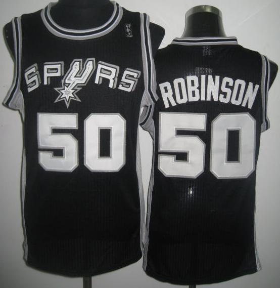 San Antonio Spurs #50 David Robinson Black Throwback Revolution 30 NBA Basketball Jerseys Cheap