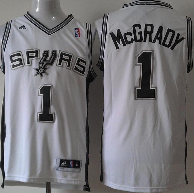San Antonio Spurs 1 Tracy McGrady White Revolution 30 Swingman NBA Jersey Cheap