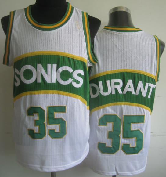 Seattle Supersonic 35 Kevin Durant White Hardwood Classics Revolution 30 NBA Jerseys Cheap