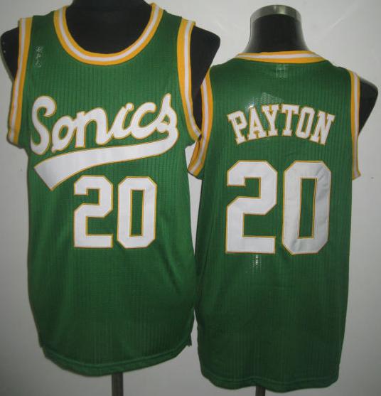 Seattle SuperSonics 20 Gary Payton Green Throwback Revolution 30 NBA Basketball Jerseys Cheap