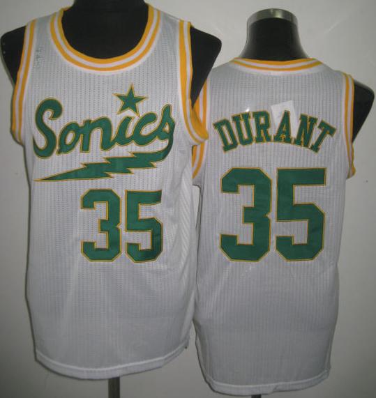 Seattle Supersonic 35 Kevin Durant White Revolution 30 NBA Basketball Jerseys Cheap